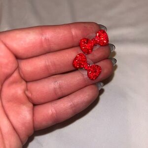 Red Bow Earrings